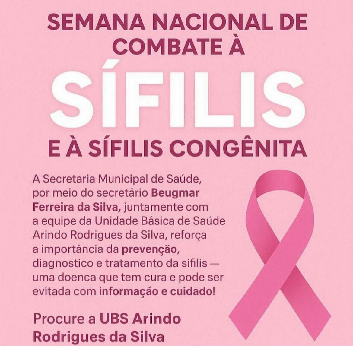 Imagem de compartilhamento para o artigo Prefeitura de Figueirão reforça luta contra a sífilis com campanha de prevenção e testagem da MS Todo dia